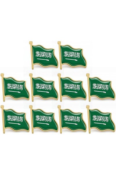 GENERAL 10pcs/5pcs Saudi Arabia Flag Pins KSA Flag Enamel Made Lapel Pins Kin...