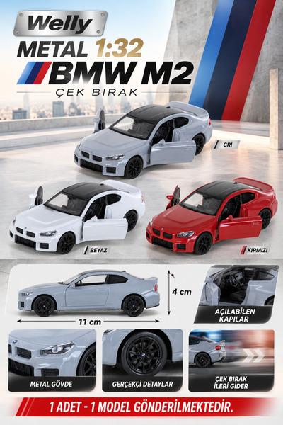 WELLY Metal 1:32 Çekbırak BMW M2