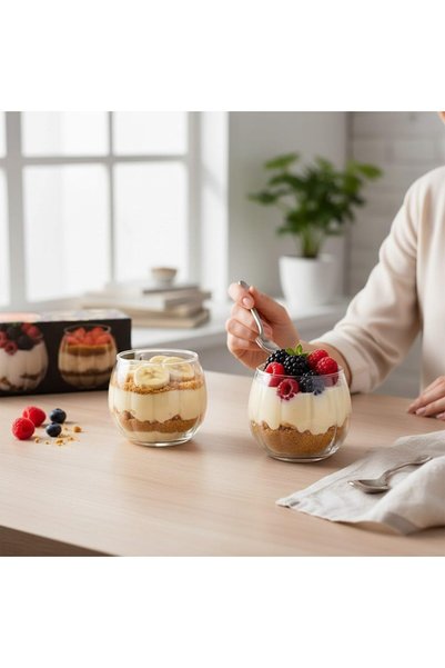 Ronanna 2 Adet Bal Kabağı Desenli Bardak Tatlı Meşrubat Sunum Bardağı 400 ml