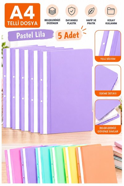 Artlantis Kopča za papire pastelne lila boje A4 5 komada ekonomične kvalitete...