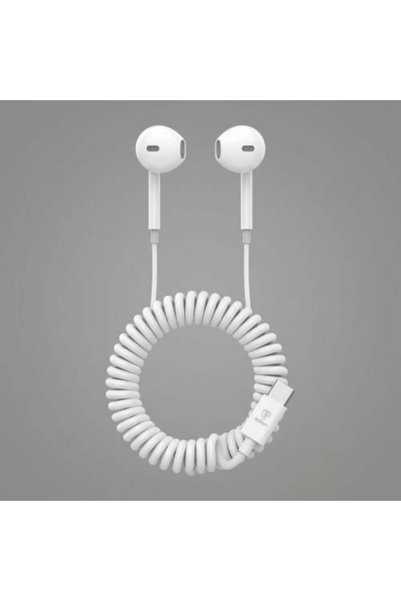 Spon Spun Type-C Earphone with Flexible Spiral Cable Stretching up to 2 Meters