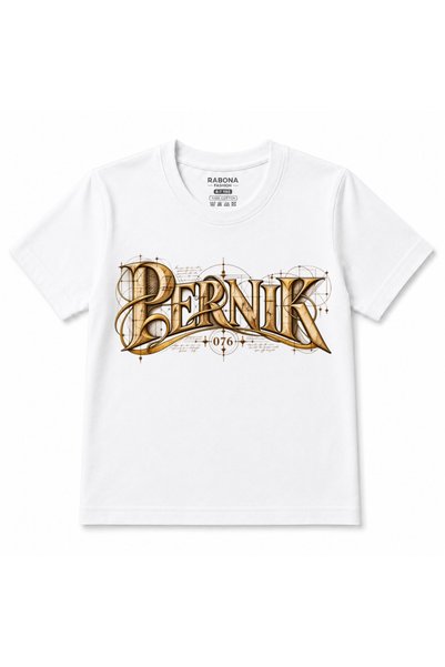 Rabona Fashion Детска тениска с готическа типография Пърник