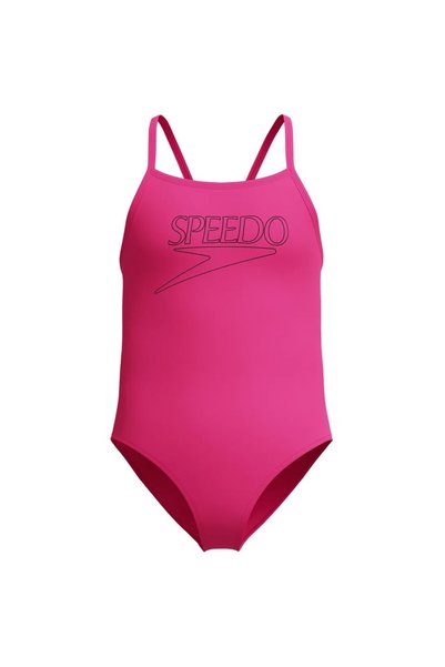 SPEEDO END+ LOGO مايوه للفتيات (وردي)