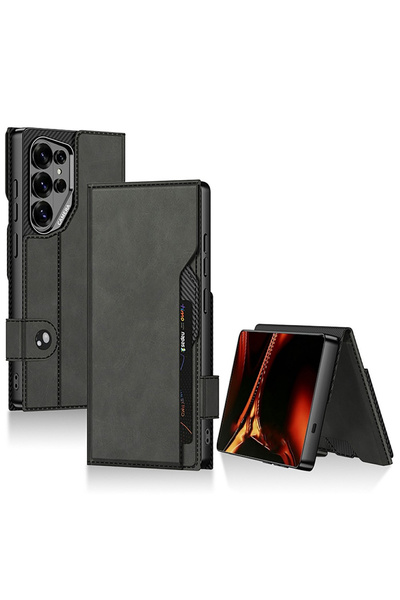GKK Husă tip carte Samsung Galaxy S26 Ultra, cu slot pentru carduri, Negru