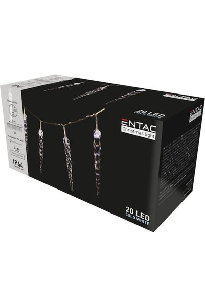 Entac 20 Φωτάκια LED 3μ. Ψυχρό Λευκό Μπαταρίας σε Σειρά 1 τεμάχιο Κωδικός: EC...