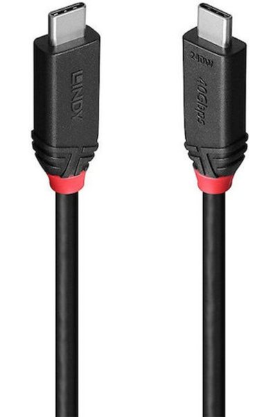LİNDY Καλώδιο βίντεο USB 4 USB-C Αρσενικό σε USB-C 240W PD Μαύρο 2μ
