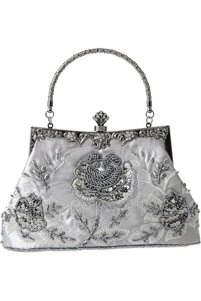 Dabalash DA BODAN Vintage Floral Pearls Rhinestone Embroidery Clutch Sequins ...