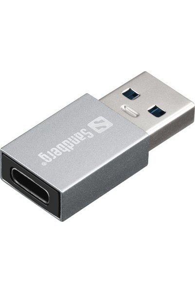 Sandberg 136-46 Μετατροπέας USB-A Αρσενικό σε USB-C Θηλυκό Ασημί