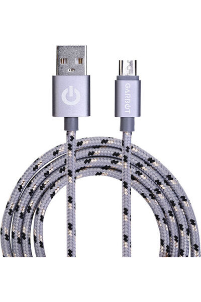 GARBOT Grab&Go 1μ Πλεκτό Καλώδιο USB 2.0 σε micro USB Ασημί (GARC-05-10195)
