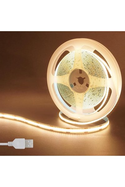 GENERAL 5V USB COB LED Strip Lights,6.56FT/2M,Pink,320LEDs/M,8mm Width,Not Wa...