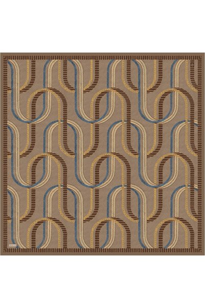 Belli Tivil Silk Scarf Mink 4424 05 Geometric Pattern