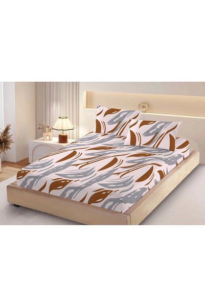 Ralex Husă de pat Finet 180x200 cm + 2 fețe perne PROMO 50x70 cm, Elegantă Maro