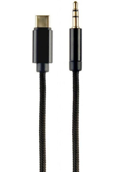 Cablexpert Πλεγμένο Καλώδιο USB 2.0 USB-C αρσενικό - 3.5mm Μαύρο 1.5μ (CCA-CM...