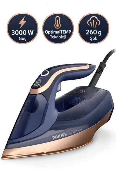 Philips Azur 8000 3000W OptimalTEMP Buharlı Ütü Tiftik Makinesi hediye