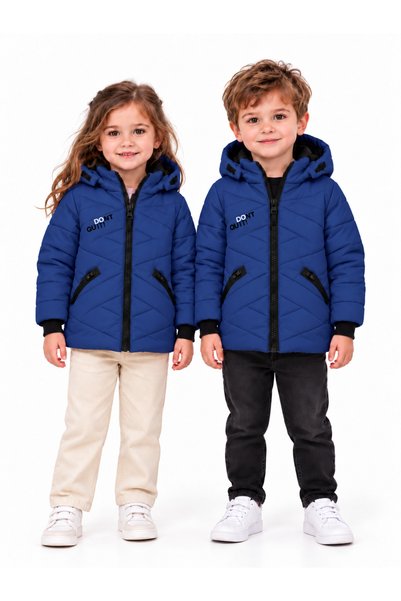 Brs Boys 77010-26 Unisex Children's Hooded Zippered Plush Lined Printed Infla...