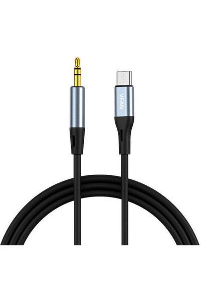 VIPFAN L06 Καλώδιο USB 2.0 USB-C αρσενικό σε 3.5mm Γκρι 1μ