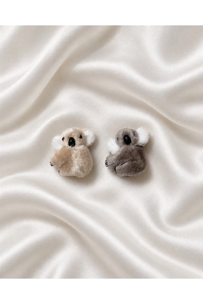 VESTA Peluş Koala Figürlü Saç Tokası - Yumuşak Mandallı Klips Toka