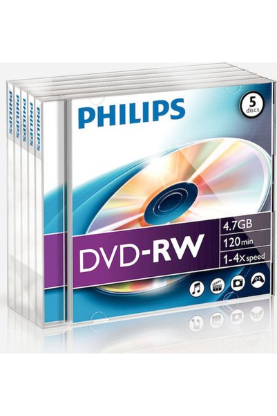 Philips Επανεγγράψιμο DVD-RW 4x 4.7GB 5 τεμάχια Κωδικός: DN4S4J05F/00