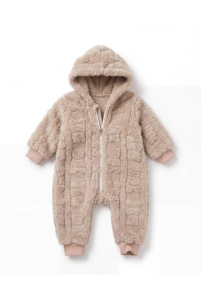 EFEYOO Welsoft Kapüşonlu Unisex Bebek Tulum 0-3 Ay 3-6 Ay 6-9 Ay 9-12 Ay Yeni...