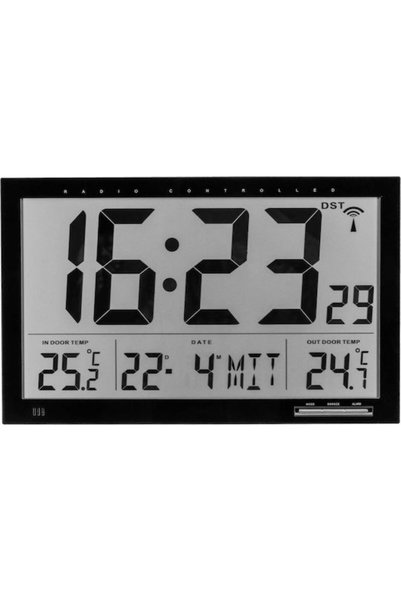 TFA Ψηφιακό Επιτραπέζιο Ρολόι LCD Πλαστικό με Ξυπνητήρι & Ραδιόφωνο Μαύρο