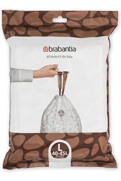 Brabantia Σακούλες σκουπιδιών Χωρητικότητα 45λτ PerfectFit 40 τεμάχια Λευκό