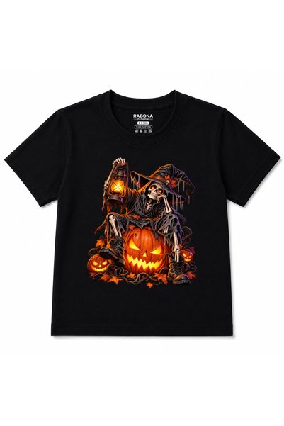 Rabona Fashion Moartea cu coasa – Tricou grafic de Halloween pentru copii cu ...