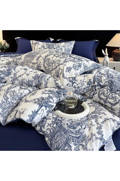 Generic 4Pcs -Summer Double Bed Set -100% Cotton - Quilted Comforter