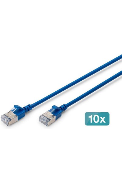 Digitus Καλώδιο Δικτύου F/FTP Cat.6a (Gigabit) Ethernet 1μ Μπλε 10 Τεμάχια Κω...