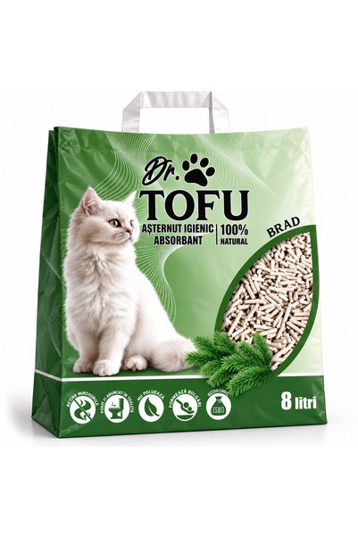 Tofu Δρ. 5 σε 1 απορροφητική υγιεινή άμμος για γάτες, BRAD, 8 λίτρα