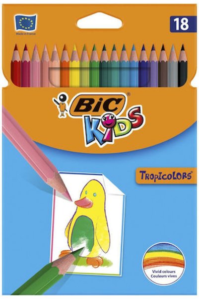 Bic Τροπικόλορ Άθραυστες Κηρομπογιές 18 Χρώματα