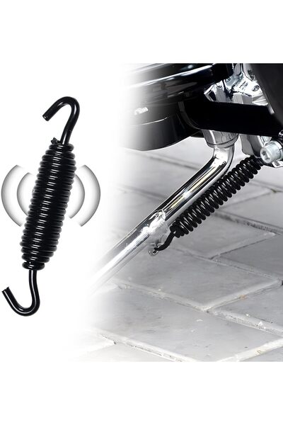 Yelajoy Chrome Plated Black Kickstand Spring Jiffy Stand for Harley Motorcycl...