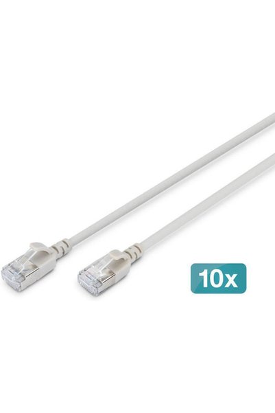 Digitus Καλώδιο Δικτύου F/FTP Cat.6a (Gigabit) Ethernet 3μ Γκρι 10 Τεμάχια Κω...