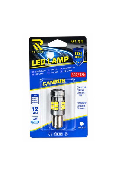 OEM Rchang Λάμπα LED Αυτοκινήτου S25/T20 CANBUS 12V 6500K Λευκό Φως 1015