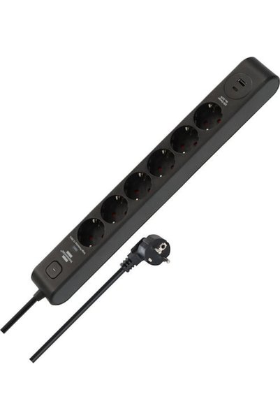 Brennenstuhl Πολύπριζο 6 πριζών με 1 USB-A