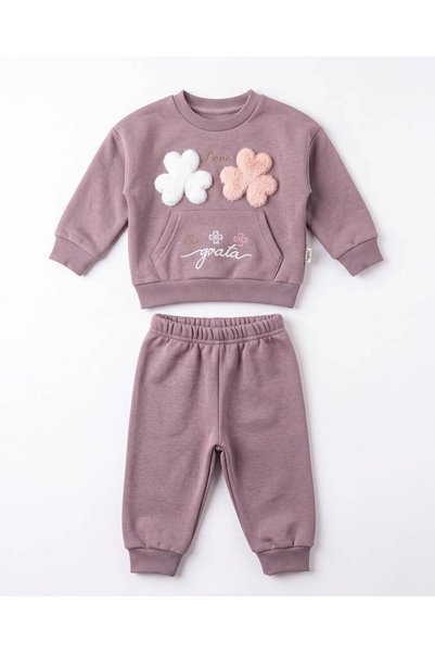 EFEYOO Love Embroidered Baby Girl Set 3 Threaded 100% Cotton 6-9Months 9-12Mo...