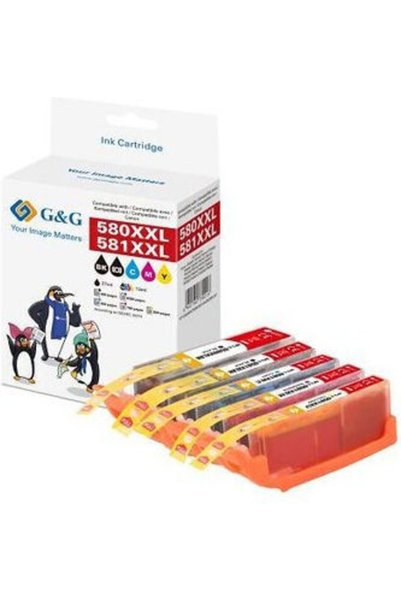 G&G Συμβατό Πακέτο Μελάνης για Εκτυπωτές Inkjet Canon PGI-580, CLI-581 Πολλαπ...