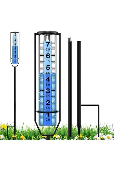 GENERAL ALMEKAQUZ Rain Gauge Outdoor Freeze Proof Measure Tool with Stake