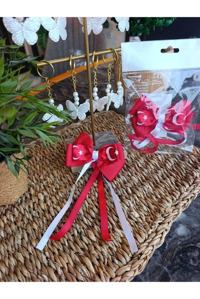 Arce moda Türk Bayraklı, Ay Yıldızlı Klips Toka 29 Ekim.