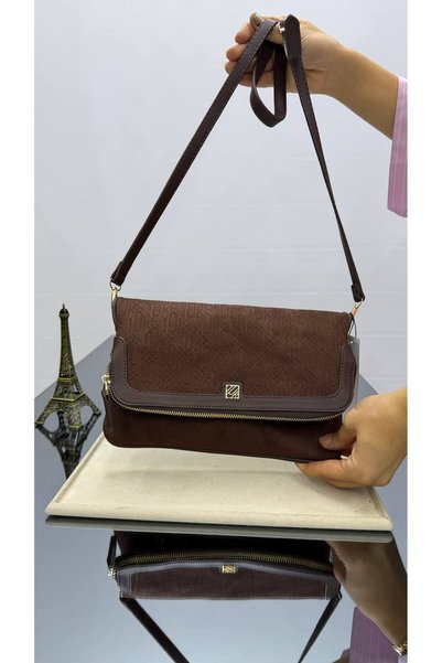 baharşahin Leather Suede Portfolio Bag