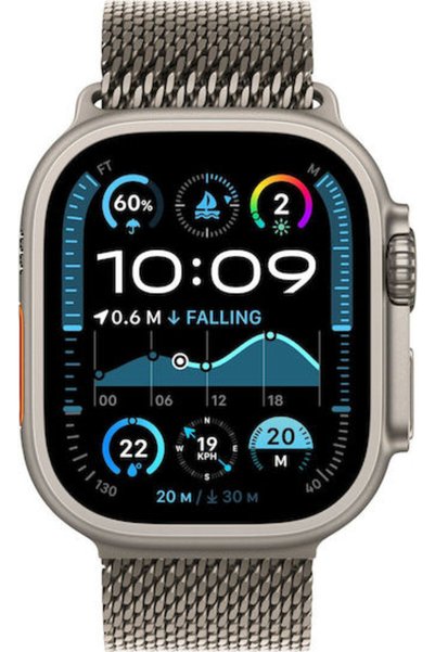Apple Watch Ultra 2 Τιτάνιο 49mm Αδιάβροχο με eSIM και Αισθητήρας Καρδιακών Π...