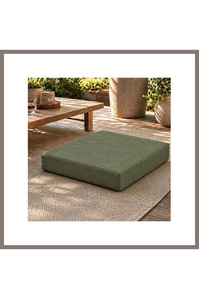 Generic Brand Τετράγωνο μαξιλάρι · 50 × 50 × 7 cm | Χακί | Εσωτερικού χώρου RNS