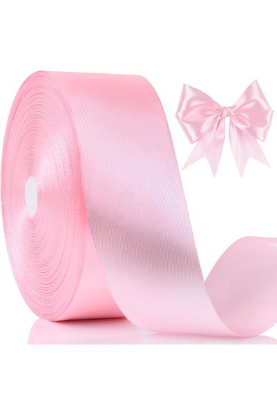 TERRIFI Pink Satin Ribbon, Single Face Satin Ribbon Roll, 25 Yards Ribbons fo...