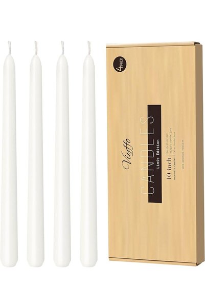 GENERAL Viyffo 12 Inch Purple Taper Candles Set of 4 Unscented Smokeless Long...