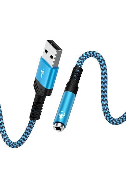 Generic محول USB إلى مقبس صوت 3.5 ملم، موصل USB-A ذكر إلى أنثى TRRS ستيريو