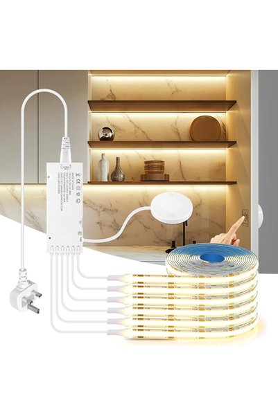 SYOSI 6 قطع شريط إضاءة LED COB بطول 1 متر، 12 فولت، أبيض دافئ 320 LED/متر مع ...