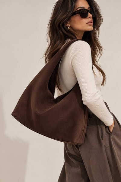 JASECO Women's Suede Hobo Shoulder Bag - Casual Model Large Volume Handbag