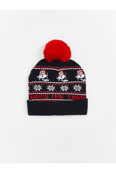 LC Waikiki Rmz Gi̇yi̇m Farki̇yla New Year's Themed Men's Knitwear Beanie