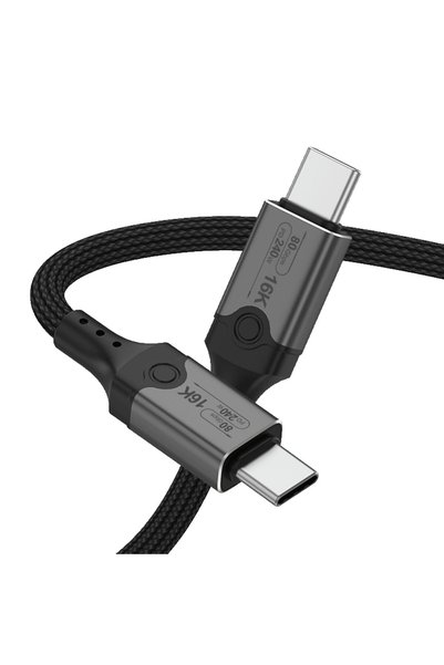 KASTWAVE كابل USB-C مجدول بسرعة 80 جيجابت في الثانية، شحن سريع 240 واط، يدعم ...