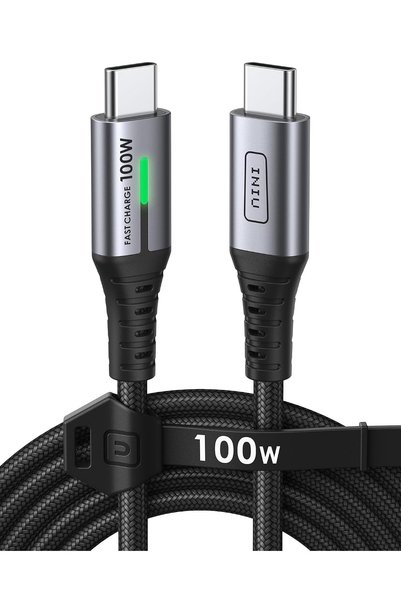 Generic كابل نوع C بطول 2 متر، كابل شحن سريع USB C بقوة 100 واط للحواسيب المح...