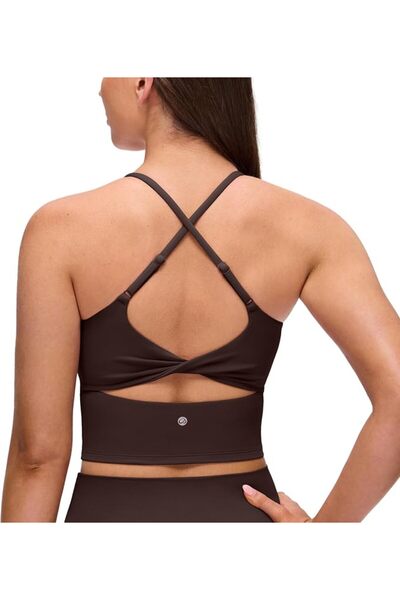 CRZ YOGA بلوزات نسائية قصيرة من Butterluxe Twist Cross Back - بأشرطة قابلة لل...
